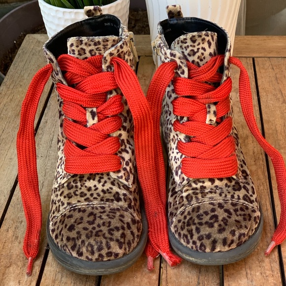 Velvet Leopard print combat boots - 13 - Picture 2 of 6